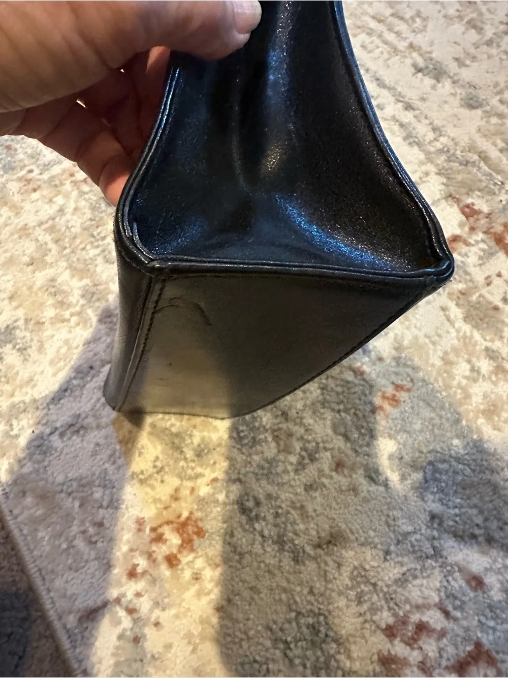 Classic Black Leather Top-Handle Adam leather purse  - Sleek Everyday Style